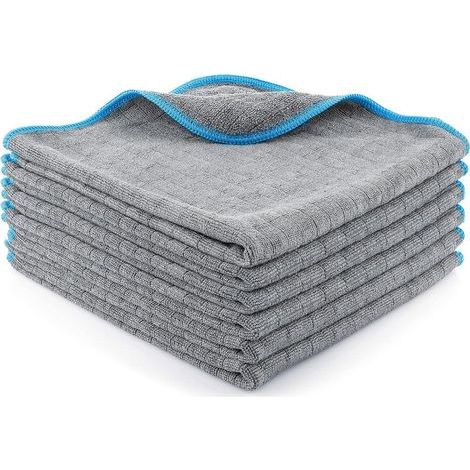 GENERIC-6X Chiffons en Microfibres 380 GSM - Ultra Absorbants, Doux et Délicats - Chiffons en Microfibres Non Pelucheux - Chiffon Polissage, Chiffon Microfibre Voiture Professionnel – 40x40cm (1/5)