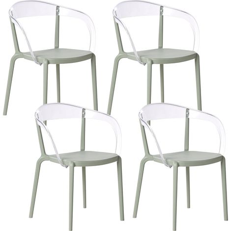 Gartenstuhl 4er Set MALEVIZI stapelbar Hellgrün