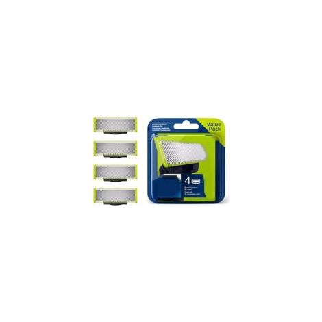 4 Ersatzklingen für den elektrischen OneBlade-Rasierer – kompatibel mit Modellen QP240, QP2520 und QP2620