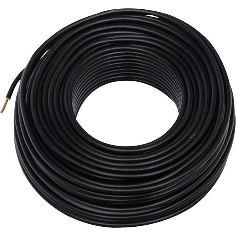 Zenitech – Câble électrique H07V-U 2,5mm² noir – Longueur 25m – Cuivre rigide pour 700V – Utilisation intérieure pour appareils électroménagers