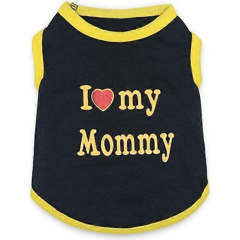 T-shirt pour chien « J’aime ma maman et mon papa » - Débardeur - Vêtements cadeaux pour petits chiots, chats, chatons, chihuahuas, caniches, terriers nains, lapins (S, Jaune-M) (1/2)