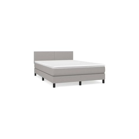 Sommier à lattes de lit avec matelas Gris clair 140x200 Tissu (1/5)