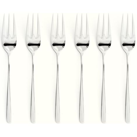 Set di 6 forchette da torta in acciaio inossidabile argento Tropea Duka (1/4)