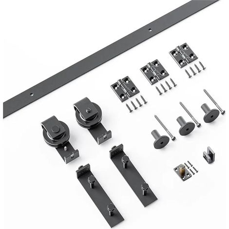 Kit de Rails for Porte de Grange coulissante Pliante, système de Porte de Placard Robuste, Installation silencieuse et Fluide, Accessoires antirouille (1/5)