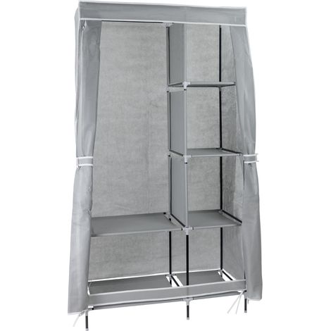Armario Ropero de Tela Classic Gris 90x43x168cm Thinia Home (1/5)