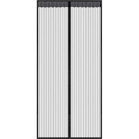 Rideau porte magnétique anti-insectes 90x210 cm – Noir – Sans perçage – Pour balcon, jardin (1/5)