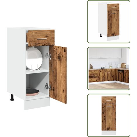 vidaXL Armoire de plancher à tiroir vieux bois 30x46x81,5 cm (1/5)