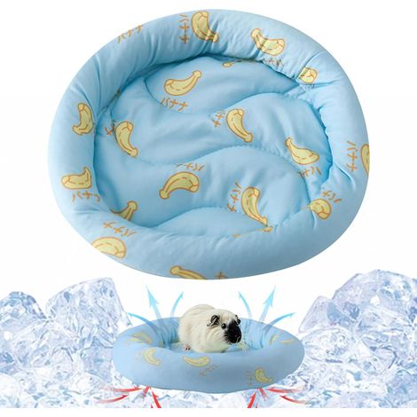 CCYKXATapis Lapin d'Été, Circulaire Tapis de Refroidissement, Diamètre de 20.5 cm Animaux Cool Pads Antidérapant pour Cochons d'Inde, Hamsters et Lapins, Bleu (1/5)