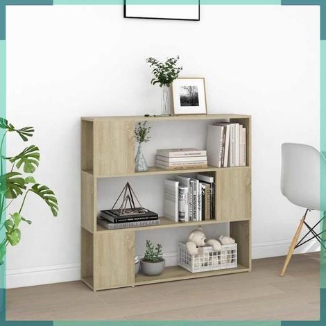 809182 Bibliothèque/Séparateur de pièce Chêne sonoma 100x24x94 cm (1/5)