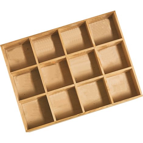 Étagère à 12 casiers en bois massif pour figurines, vitrine rétro à poser pour chambre salon bureau avec panneau arrière (1/5)