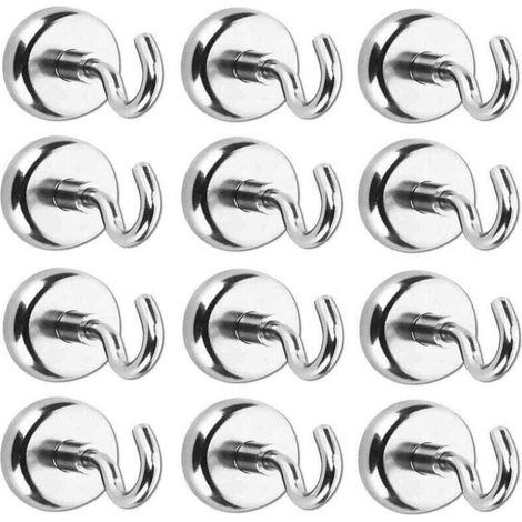 12-teiliges Set Magnethaken mit Neodym-Magneten, Magnethaken, starker Neodym-Magnet mit einer Zugkraft von 5,5 kg