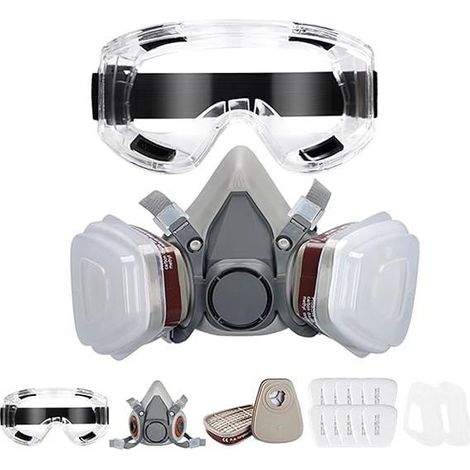 Demi-masque à gaz NBC – Filtre charbon actif 40 mm – 6001CN – Protection nucléaire, chimique – Confortable (1/5)