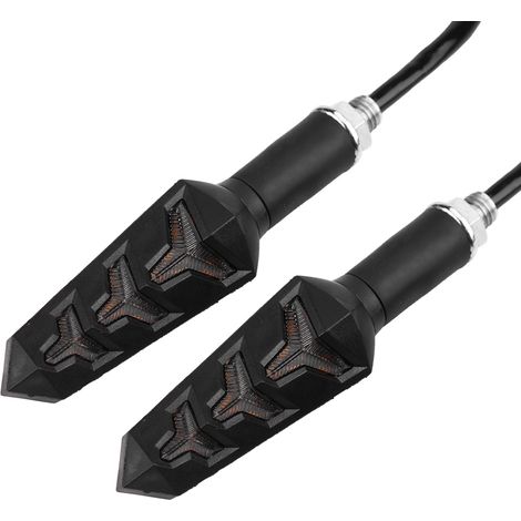 Paire de clignotants LED moto en forme de Y, feux indicateurs universels, ampoules à LED, angle fixe, pour guidon, 2 pièces. (1/5)