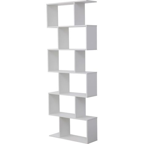 Bücherregal mit 6 Regalen weiß VIRGINIA