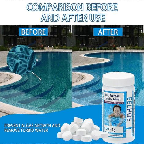 Pastilles de chlore multifonctions Clearwater 2025 pour piscine, éliminant les algues, comprimés effervescents Clean & Clear (1/4)