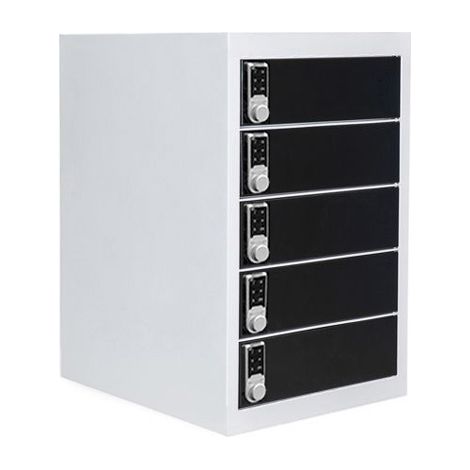 Casier à 5 compartiments pour tablettes et ordinateurs - Avec serrure à code numérique - Stockage et chargement (1/3)