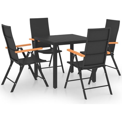 5-tlg. Garten-Essgruppe Schwarz und Braun vidaXL (1/5)