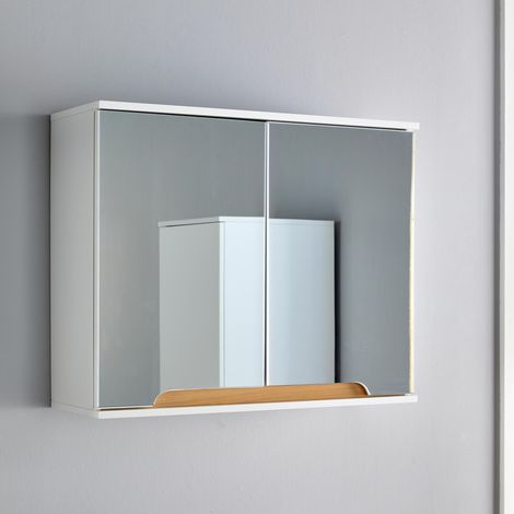 Bathroom Cabinet Wall Mounted Mirrored Vanity Storage Organiser Cupboard Unit (1/5)