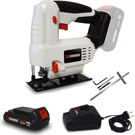 Scie sauteuse pendulaire à batterie 20V - X-Performer XPJS20LI - Incli. 0-45° - Bois-Acier + Batterie 4 Ah et chargeur