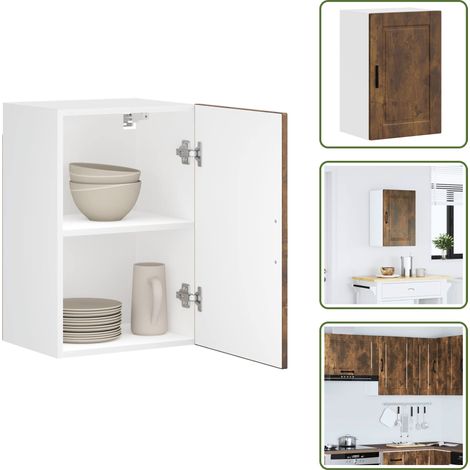 Ripostiglio - vidaXL Pensile da Cucina Porto Rovere Fumo in Legno Multistrato - Organizzazione cucina