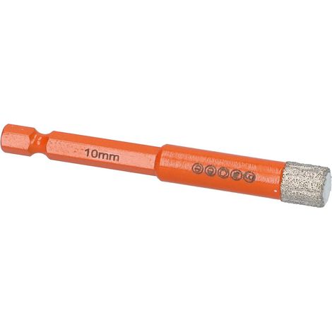 Diamantbohrkrone Special Orange 1/4 Bit-Aufnahme Fliesen, Keramik, Feinsteinzeug 10 mm