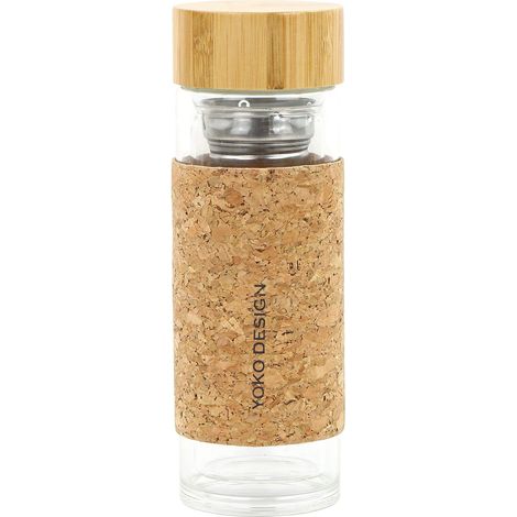 THEIERE en Verre Double PAROI 350 ML avec Protection en liège (1/4)