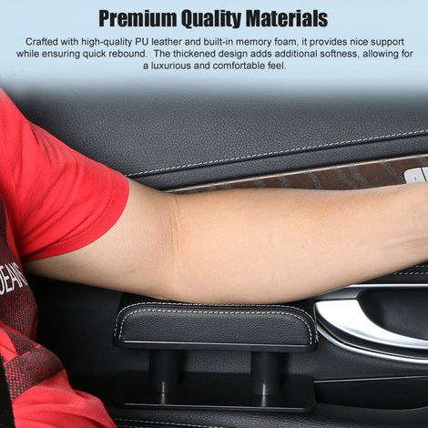 Accoudoir de voiture, Support de coude gauche, coussin universel en cuir, 3 hauteurs réglables, Installation Non destructive (1/5)