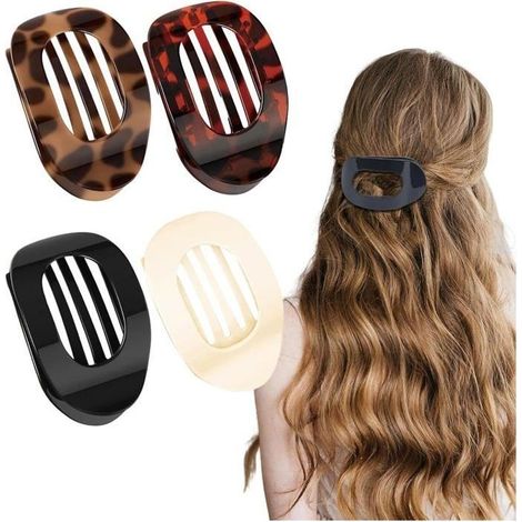 4 Parts Pliers flat hair, Plates for Woman Non-slip Hair clips Hair Woman, Hair Woman for hair thick and end (1/4)