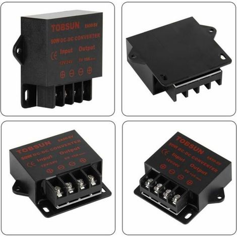 Convertisseur Dc Dc - Abaisseur Tension 12V 24V Vers 5V - 10A 50W Réglable - Protection Surcharge Surtension Court-Circuit - Pour Automobile Systèmes Led Surveillance (1/4)