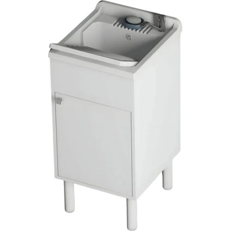 Mobile Lavatoio 45x50x85 cm con Specchio 45x60x5 cm Bianco (1/4)