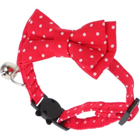 Collar con pajarita para perros, ajustable, de algodón, 2 piezas con cascabel. (1/5)