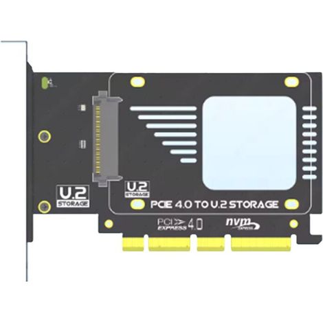 Il s'agit d'un adaptateur PCIe 4.0 vers U.2 (SFF-8639), pour les cartes d'extension SSD U.2 Gen 5 128 Gbps, vers PCIe x4 x8 x16, compatible avec PCIe 4.0/3.0/2.0.