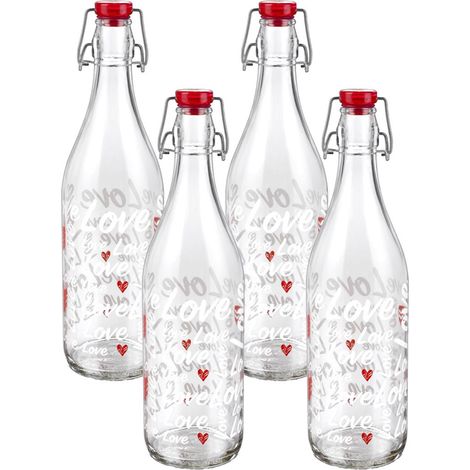 KIT SET 4 PZ MAURY'S CORAZON BOTTIGLIA IN VETRO DA 1 LT (1/4)