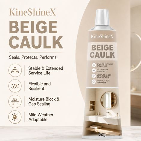 KineShineX Beige Beauty Sealant: Flexible, Waterproof, Mildew-proof, Long-lasting Gap Sealing and Filling Adhesive (1/5)