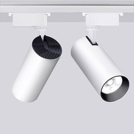 Spot Orientable 30W LED Blanc Froid pour Rail - Angle Inclinable Réglable Éclairage Cuisine Salon Chambre Plafond (1/5)