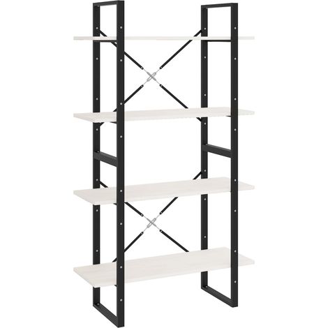 vidaXL Libreria a 4 Ripiani Bianca 80x30x140 cm in Massello di Pino (1/5)