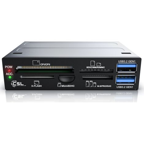 CSL 3,5 Multi-Frontpanel Cardreader mit USB 3.0 für SD/SDXC/microSD/microSDHC/M2/CF/MMC/MS/XD (1/5)