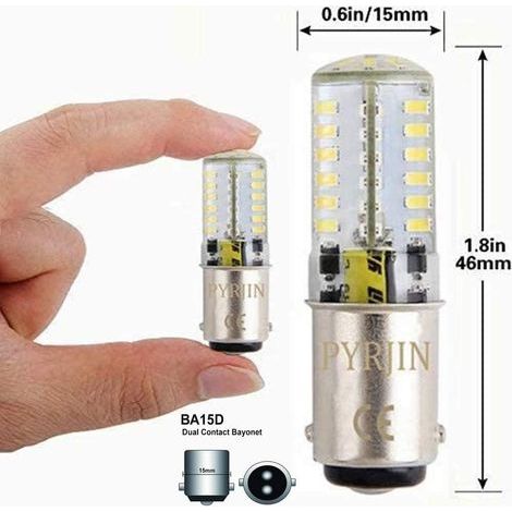 Lot de 2 Ampoule BA15D LED 5W Silicone Étanche 360 Degrés Blanc Froid pour Camping-Car Bateau (1/5)