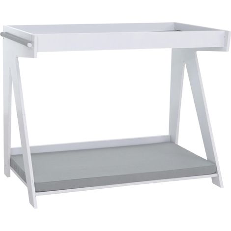 [NEUWERTIG] Tierbett HHG-797, für Haustiere Tierhaus Katzen-/Hundebett Haustierliege Holz MVG 80x104x60cm weiß, Kissen grau (1/5)