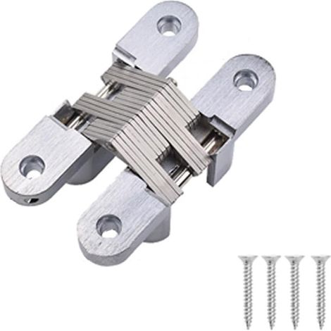 Charnière pivotante avec vis pour porte de meuble pliable, charnière en alliage, montage lisse pour armoire et placard (1/4)