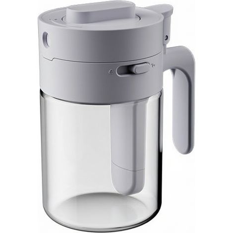 Pot à épices 2 en 1 avec cuillère intégrée, récipient de rangement pour épices, gris. (1/3)