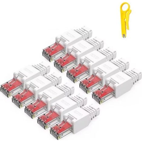 Lot de 10 fiches RJ45 CAT 6 sans outil (1/5)