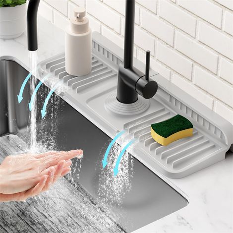 LZBARGON Alfombrilla Antigoteo de Silicona para Grifos — Ideal como Protector contra Salpicaduras para Fregaderos en Cocinas, Baños y Balcones — 45 cm
