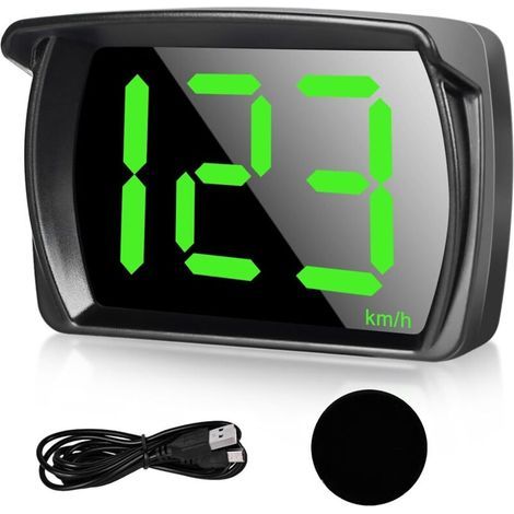 Head Up Display Auto HUD : compteur de vitesse numérique universel pour voiture avec GPS + double puce Beidou pour toutes les voitures, USB Plug and Play, KMH (1/5)