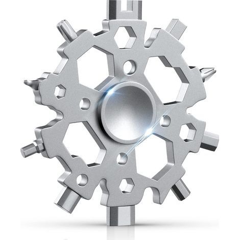 Cadeau Homme, Outil Multifonction Flocon de Neige avec Fonction Fidget Spinner,Équipement de Survie de Poche (1/5)