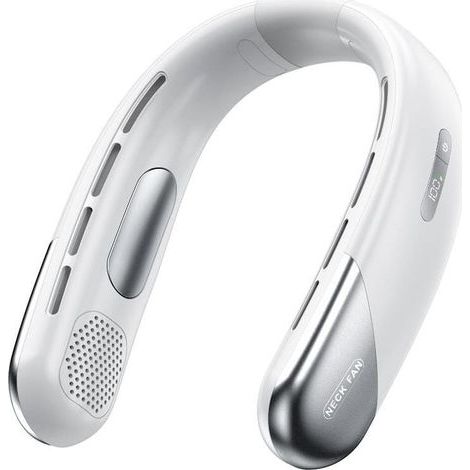 Ventilateur portable de cou, climatiseur personnel avec affichage LED, flux d’air 360° et 5 vitesses