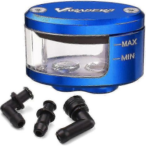 Réservoir d'huile de frein et d'embrayage pour moto, avec support et accessoires compatibles avec Honda Varadero XL1000 XL125 (coupelle d'huile bleue). (1/5)