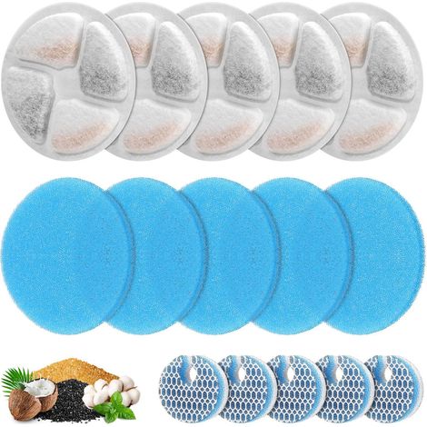 Cartuchos de filtro para fuentes de agua para gatos Homtyler - 15 unidades - Cartuchos de filtro - Cartuchos de filtro para fuentes de agua para mascotas (1/2)