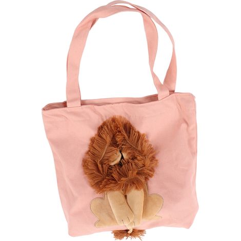 Sac en toile pour animaux de compagnie, motif lion mignon, grande capacité, sac de transport portable à bandoulière pour l'extérieur, type 1 (1/5)