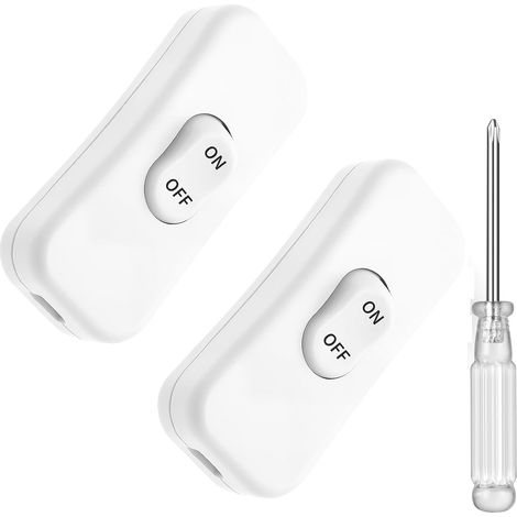 Interrupteur Bipolaire, 2 Pièces 250 V Interrupteur, Commutateur en ligne avec Bornes à Vis pour 1 à 3 Conducteurs pour Lampe Lampe de Table Lampadaire Petit Appareil Maison Bureau Réparation DIY (1/5)